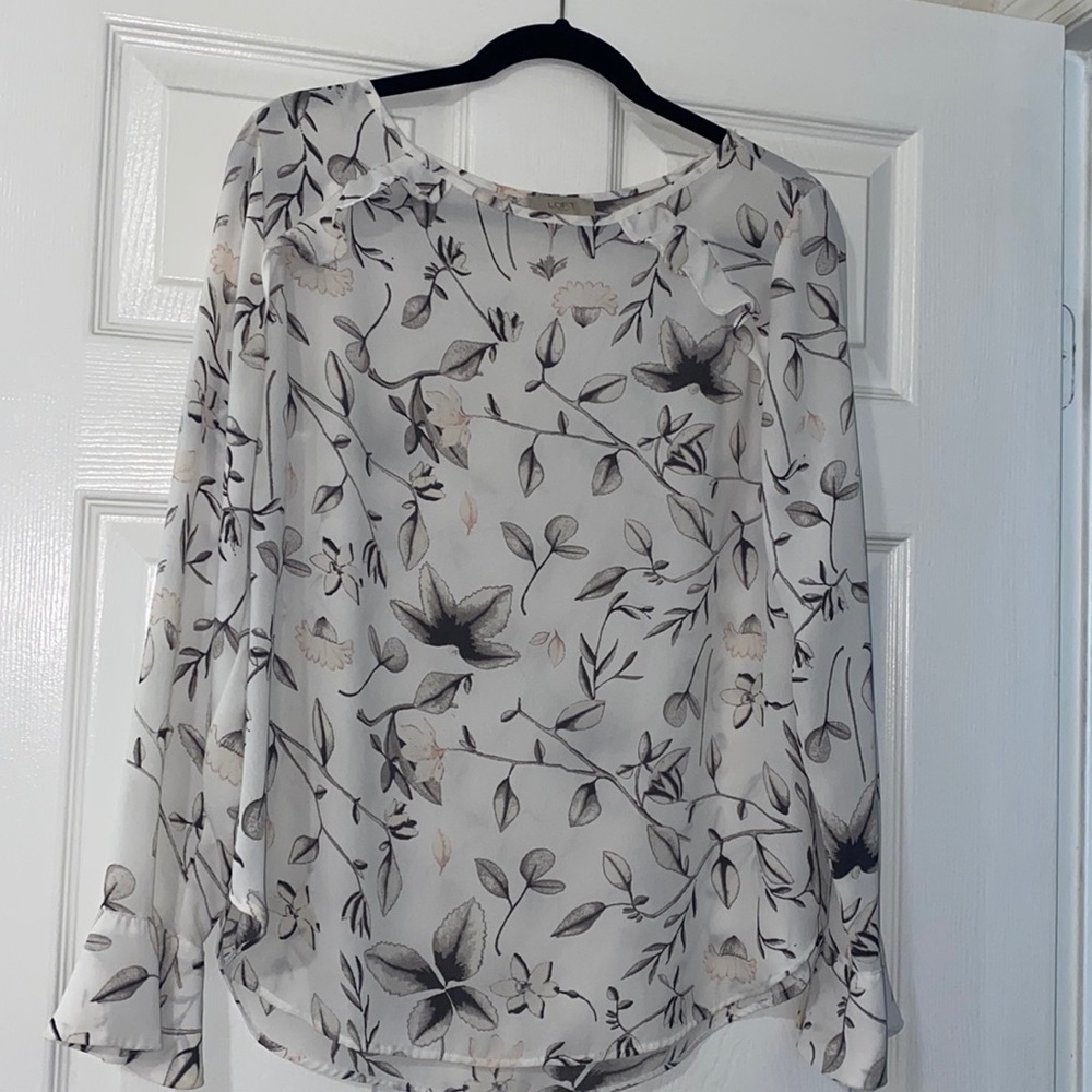 LOFT flower blouse